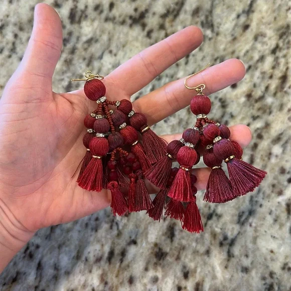 Kate Spade red tassel earrings - Picture 1 of 1